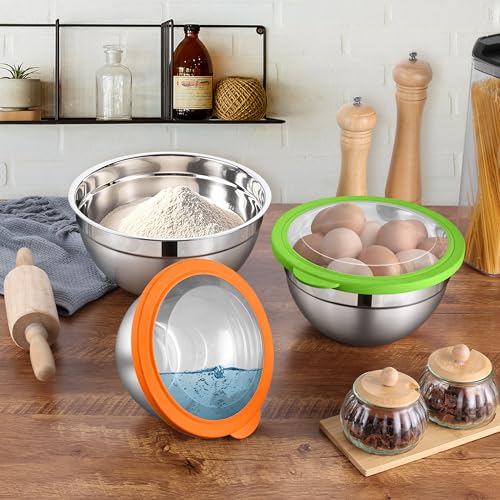 Mixing Bowls with Lid Set of 3 (6 Count)
