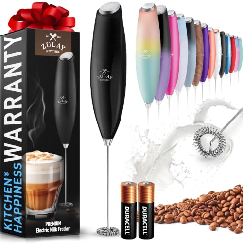 Zulay Powerful Milk Frother for Coffee with Upgraded Titanium Motor (Fusion Black / OG Frother)