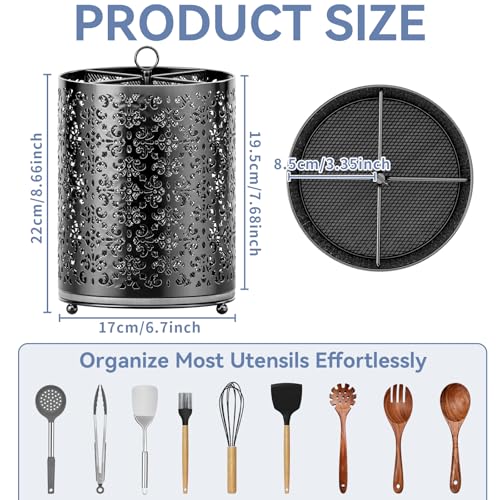 360° Rotating Utensil Holder (Black)