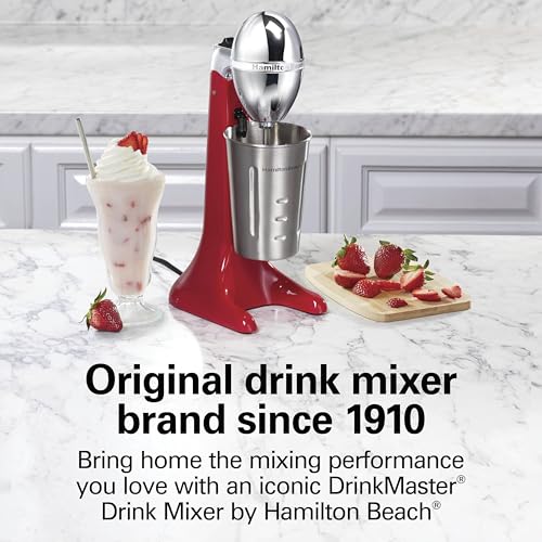 DrinkMaster Retro Milkshake Maker & Electric Drink Mixer (Red / Extra-Large 28 oz.)