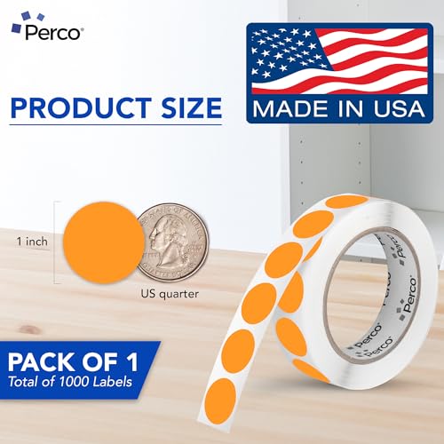 Neon Orange Round Circle Dot Sticker 1 (Neon Orange / 1 Inch)