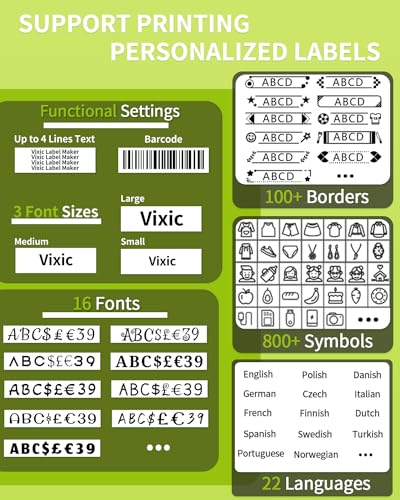 Label Maker Label Maker Waterproof Labels (Green Label Maker)