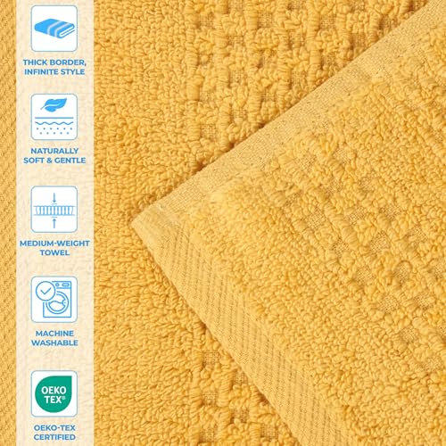 Playa Zero Twist Cotton Medium Weight Towels (8 Piece Towel Set / Gold)