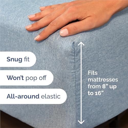 Split King Size 5 Piece Sheet Set (39 - Heathered Blue / Split King Size)