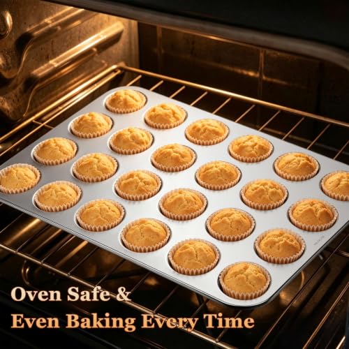 18 10 Stainless Steel Mini Muffin Pan 24 Cups (24 Cup)