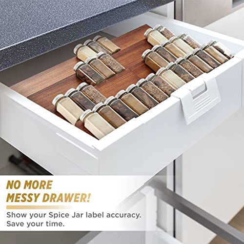 Wooden Spice Rack Organizer for Cabinet (4 Count)