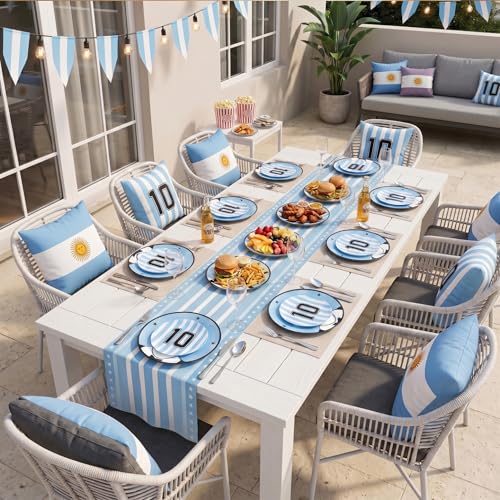 20Pcs Blue Plastic Soccer Plates (20 Pieces / Blue)