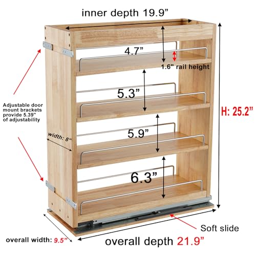 Pull Out Spice Rack Cabinet Organizer