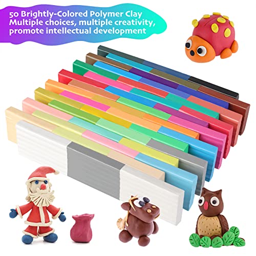 50 Colors Oven Bake Polymer Clay Kit