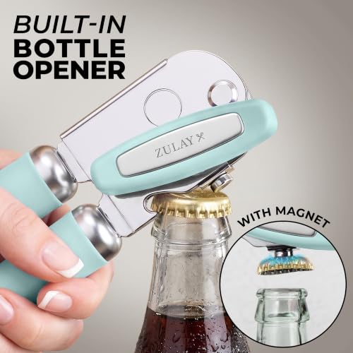 Stainless Steel Swing Open Manual Can Opener Comfortable Grip (Mint / Swing Open)