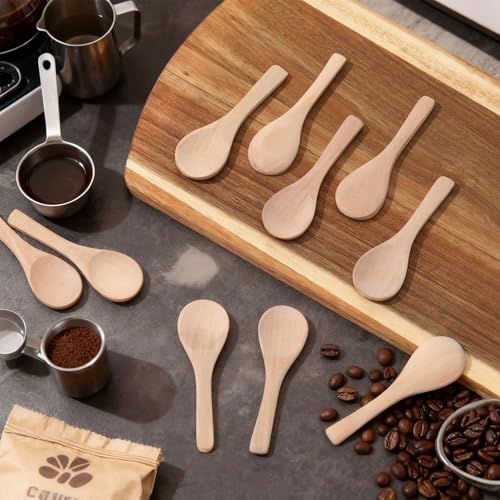24 Pcs Small Wooden Spoons (Light Wood)