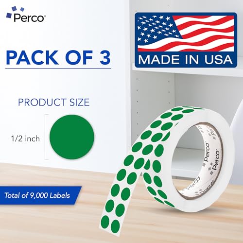 Green Perforated Round Circle Dot Sticker 1 (Green - Dark / 0.5 Inch)