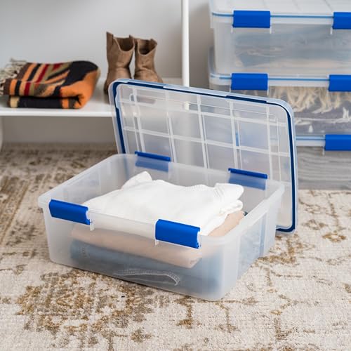 3 Pack 26.5 Qt Storage Bins with Gasket Lids (27 Qt. - 3 Pack)