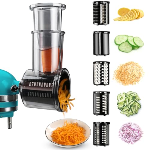 Stainless Steel Slicer Shredder Attachments for KitchenAid Stand Mixers (Slicer Shredder-5pcs)