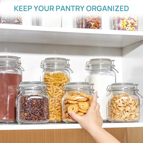 78oz Glass Food Storage Jars with Airtight Clamp Lids