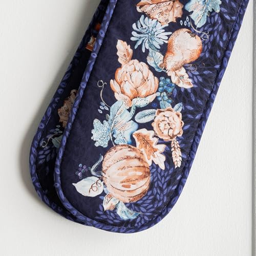 Double Oven Mitts 100% Cotton Double Oven Glove (072 - Pumpkin Blues / 7" x 35" (Double Oven Mitt))