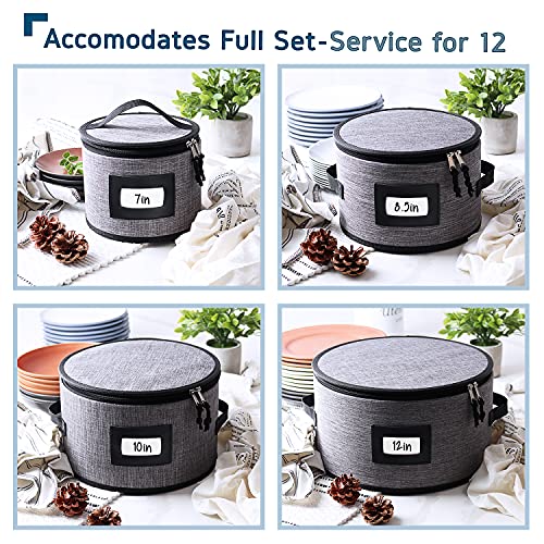 4 Piece Dish Storage Containers (Grey / Plates Storage)