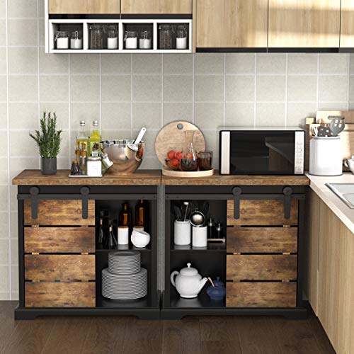 Sideboard Coffee Bar Cabinet (Black)