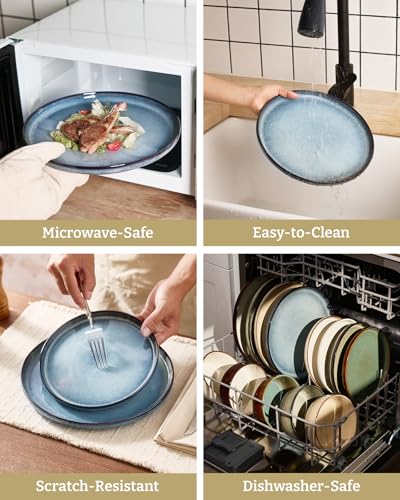 Milkyway 16 Piece Dinnerware Set with Pasta Bowls (Dusty Blue / Service for 4 (Include Pasta Bowls))