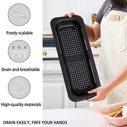 Collapsible Sink Colanders and Strainers Basket Extendable Plastic Fruit Vegetable Strainer Drainer Basket for Kitchen