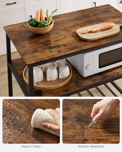 Kitchen Island with 3 Shelves