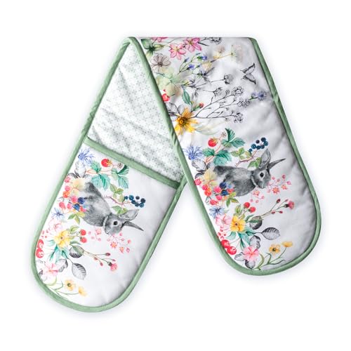 Double Oven Mitts 100% Cotton Double Oven Glove (035 - Printemps / 7" x 35" (Double Oven Mitt))