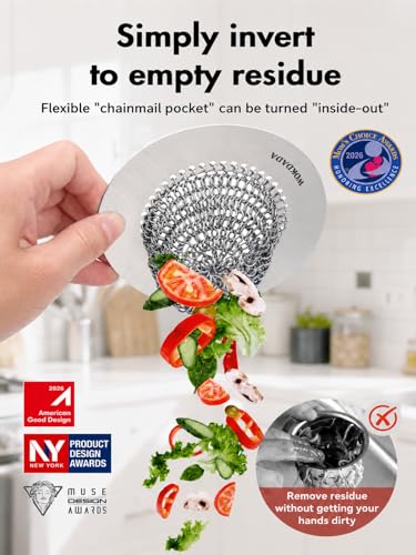 Reversible Sink Drain Strainer & Kitchen Sink Stopper Set (Gray Silver)
