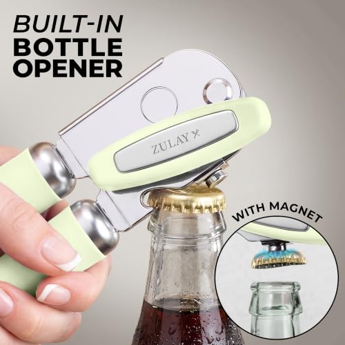 Stainless Steel Swing Open Manual Can Opener Comfortable Grip (Matcha Cream / Swing Open)