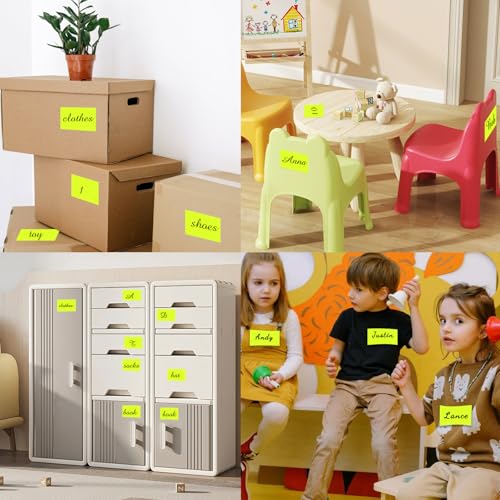 Neon Colored Labels Stickers 3 x 2 Inch