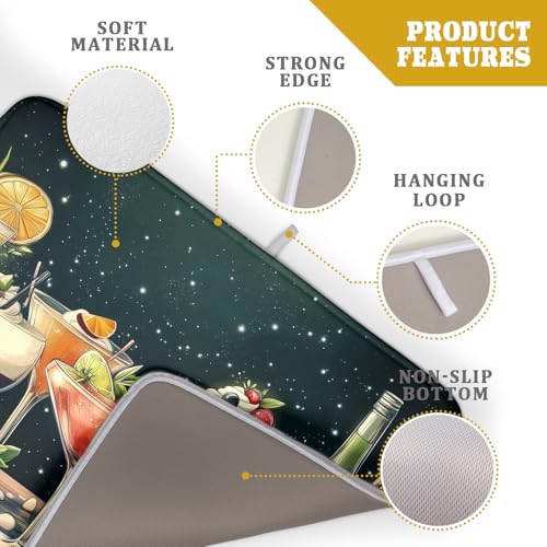 Dish Drying Mat for Kitchen Counter (Wine Glass 0317 / 24" x 18")