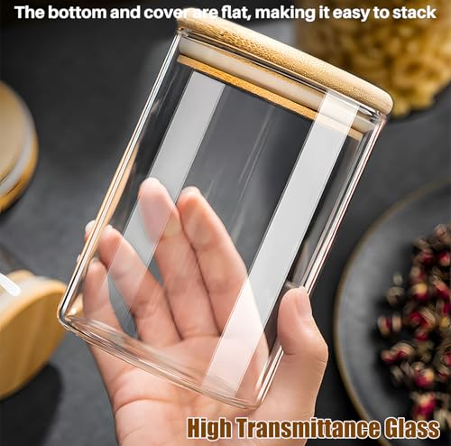 6 Pack Glass Food Storage Jars with Airtight Lids