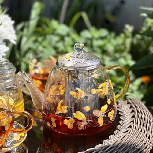 Heat Resistant Glass Teapot with Infuser (Honey Bee)