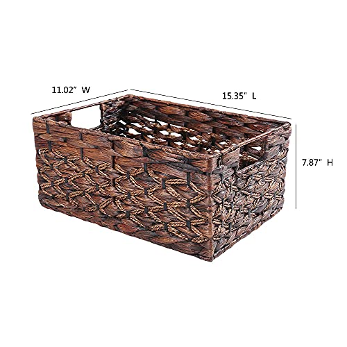 Large Rectangular Woven Storage Containers For Shelves (Large)