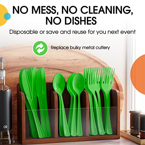 Party Solids Plastic Spoons (Lime Green / Spoons)