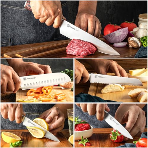 Kitchen Knife Set of 5 (Brown 5pcs)