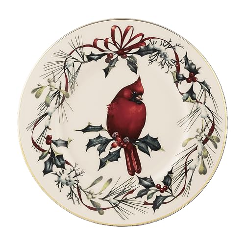 6049753 Winter Greetings Accent Plate (Accent Plate, Cardinal)
