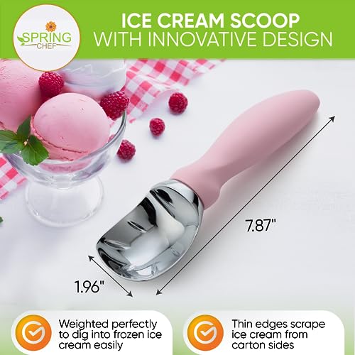 Heavy Duty Ice Cream Scoop with Soft Grip Handle