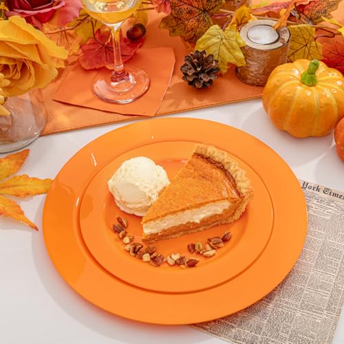 60PCS Orange Plates (60 Count)