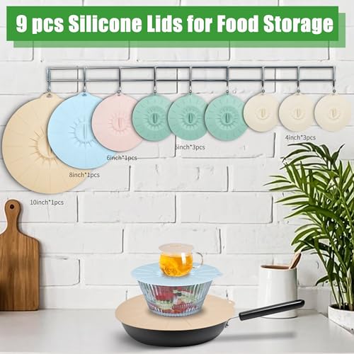 9 Pack Silicone Lids (9-Pack Silicone Lids)