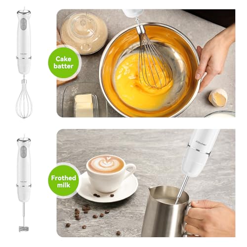 Immersion Blender Handheld 5 in 1 Hand Blender (White)