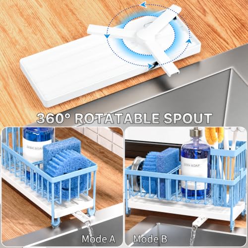 Sponge Holder for Kitchen Sink (Blue - 9.25″)