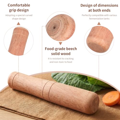 7 Inch Wooden Kimchi Sticks Food Pounder for Mason Jar Fermentation Sauerkraut Cabbage Masher Kitchen Tool