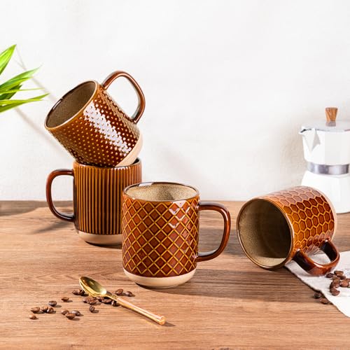 Coffee Mugs Set of 4 (Caramel / Set of 4 (16 Ounces))
