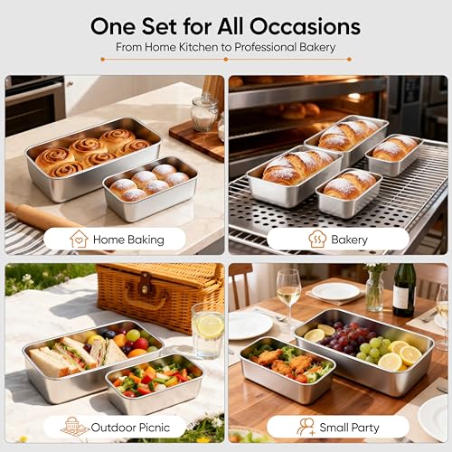 Bread Pan Set (Silver / Medium & Small)