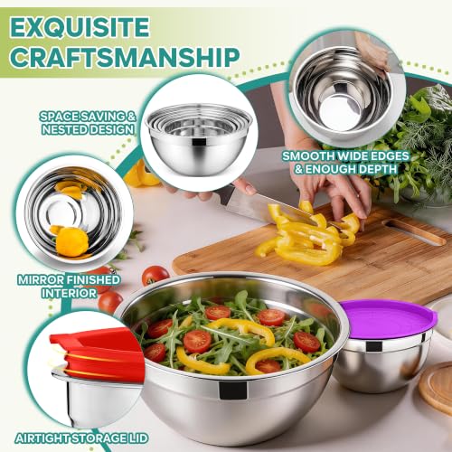 Mixing Bowls with Lids Set (Multicolor / 10 Piece)