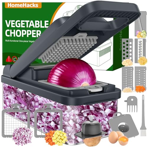 Veggie Chopper Vegetable Cutter (Gray / 7 blades)