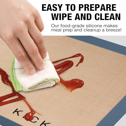Silicone Baking Mats Set of 4 ((16.5" x 11.6") 4 Half Sheet)