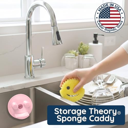 BeraTek Scrub Daddy Caddy Organizer for Sink (Pink 1 Pack)