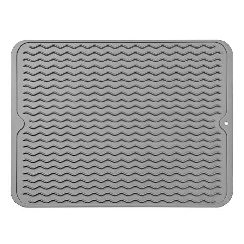 Silicone Dish Drying Mat (Gray / 16"L x 12"W)