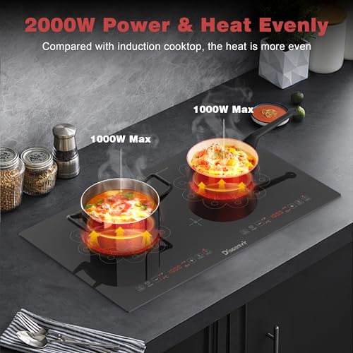 2 Burner Electric Cooktop 24 Inch 110V Plug in